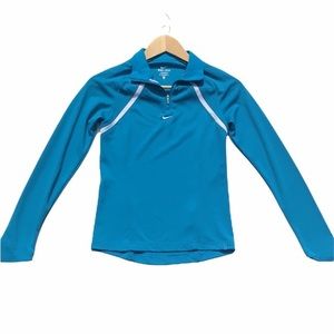 Nike  Element Turquoise Quarter Zip Dri-FIt Jacket
